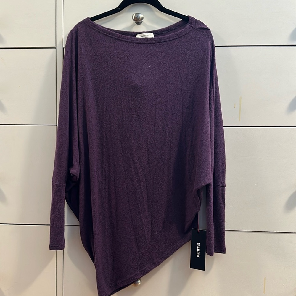 Purple asymmetric tunic